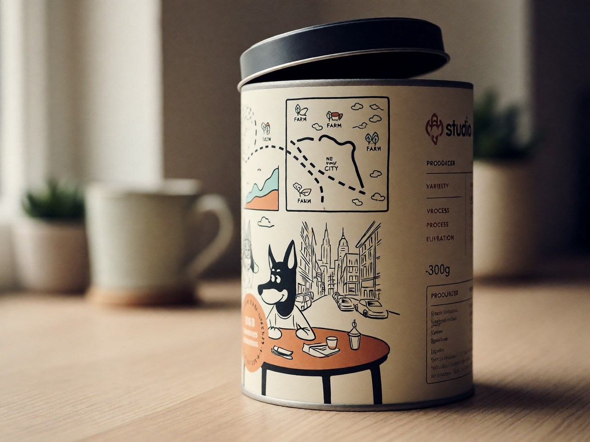 Earnest Pursuit Coffee uses metal tins for specialty coffee packaging